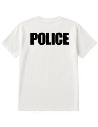 12 Pieces of Unisex Cotton Police Printed T Shirt White With Black Print Back And Front Size Small