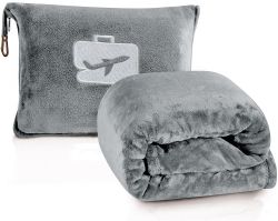12 of Plush Travel Pillow & Blanket Set