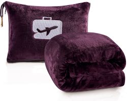 12 of Plush Travel Pillow & Blanket Set