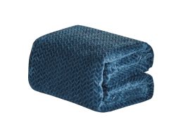 12 of Oxford Blue Chevron Braided Throw