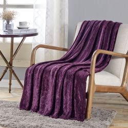 12 Wholesale Dama Embossed Throw