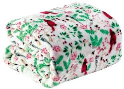 12 Wholesale Festive Holiday Fleece Throw