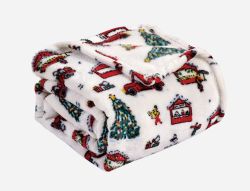 12 Wholesale Festive Holiday Fleece Throw