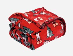 12 Wholesale Festive Holiday Fleece Throw