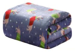 12 Wholesale Festive Holiday Fleece Throw