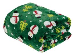 12 Wholesale Festive Holiday Fleece Throw