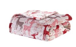 12 Wholesale Festive Holiday Fleece Throw