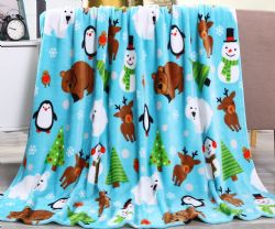 12 Wholesale Festive Holiday Fleece Throw