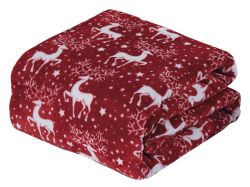 12 Wholesale Festive Holiday Fleece Throw