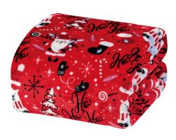 12 Wholesale Festive Holiday Fleece Throw