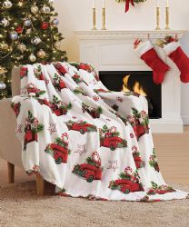 12 Wholesale Festive Holiday Fleece Throw