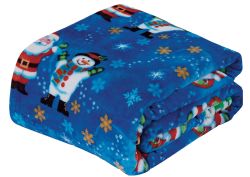 12 Wholesale Festive Holiday Fleece Throw