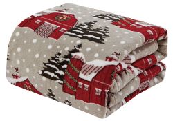 12 Wholesale Festive Holiday Fleece Throw