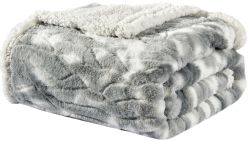2 Wholesale Grey Alaska Sherpa Queen Blanket