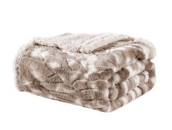 2 Wholesale Taupe Alaska Sherpa Queen Blanket