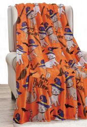 12 Wholesale Feline Frights Halloween Throw