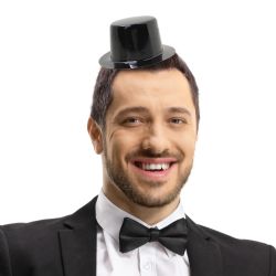 252 Wholesale Black Mini Top Hats 4 3/4in X 2in 12's