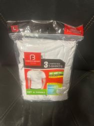 216 Pieces Mens Cotton Crew Neck Undershirt Assorted Sizes M To 2x White - Solid T-Shirts