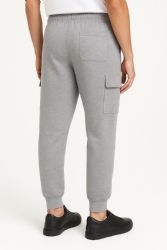 24 Pieces Mens Cotton Fleece Cargo Joggers In Heather Gray Assorted Sizes S-2xl - Mens Sweatpants