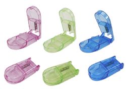 144 Wholesale Pill Cutter - Blue, Pink, Green