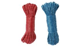 72 Wholesale 2 Piece Rope - 15M+15MM blue and red 