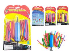 96 Wholesale 30 Twisty Balloons, Air Pump Included!