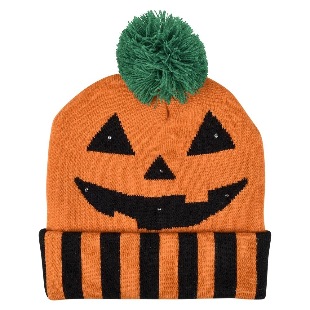36 pieces LighT-Up Jack O Lantern Beanie Hat - Halloween