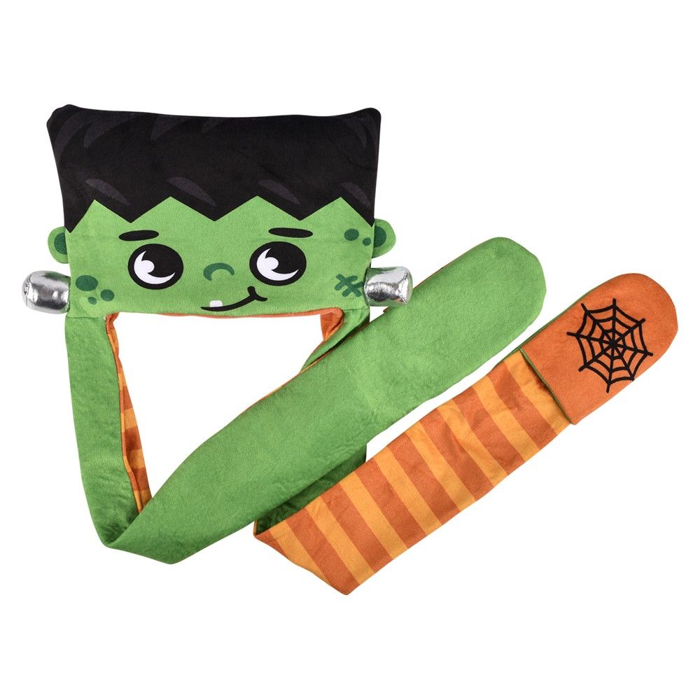 24 of LighT-Up Halloween Plush Hoodie Scarf Assortment