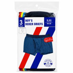 72 of Boys Cotton Underwear Boxer Briefs In Assorted Colors, Size Xlarge
