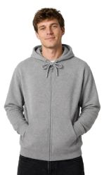 12 Wholesale Mens Sponge Fleece Full Zip Hoodie Heather Gray Size Small