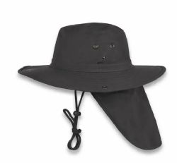 48 Pieces High Profile Wide Brim Sun Hat Dark Grey - Sun Hats