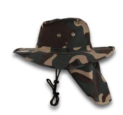 48 Pieces High Profile Wide Brim Sun Hat Woodcand Camo - Sun Hats