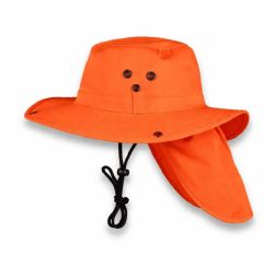 48 Pieces High Profile Wide Brim Sun Hat Orange - Sun Hats