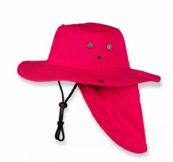48 Pieces High Profile Wide Brim Sun Hat Pink - Sun Hats