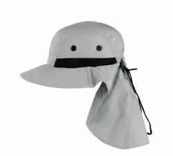 48 Pieces Sun String High Profile Wide Brim Flap Hat Grey - Sun Hats
