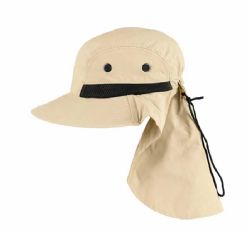48 Pieces Sun String High Profile Wide Brim Flap Hat Stone - Sun Hats