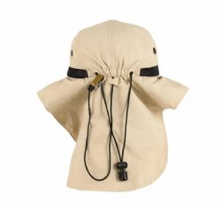 48 Pieces Sun String High Profile Wide Brim Flap Hat Stone - Sun Hats