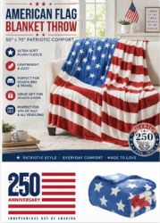 12 Pieces American Flag 50 X 70 Throw - Fleece & Sherpa Blankets