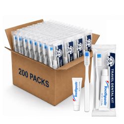 200 Wholesale Yacht & Smith Dental Kit 1 White Plastic Toothbrush And 1oz Toothpaste In Film Package
