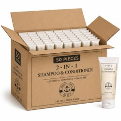 50 Pieces Yacht & Smith 2 In 1 Shampoo And Conditioner 3oz Bottle - Shampoo & Conditioner