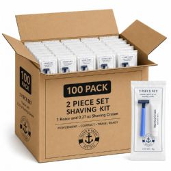 100 Pieces Yacht & Smith Shaving Cream And Razor Kit .27 oz - Shaving Razors