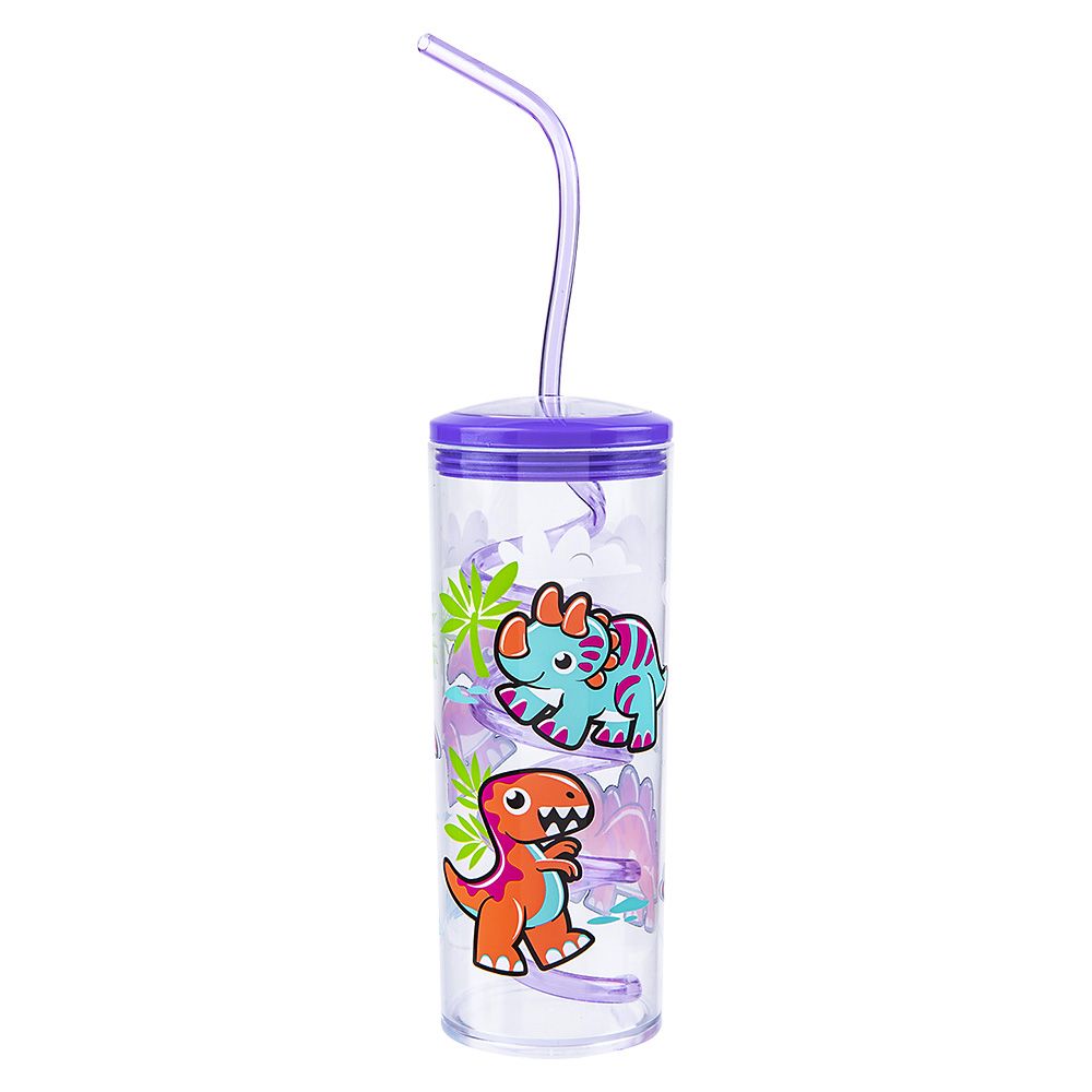 48 pieces Dinosaur Cup With Twisty Straw 11oz - Drinking Water Bottle