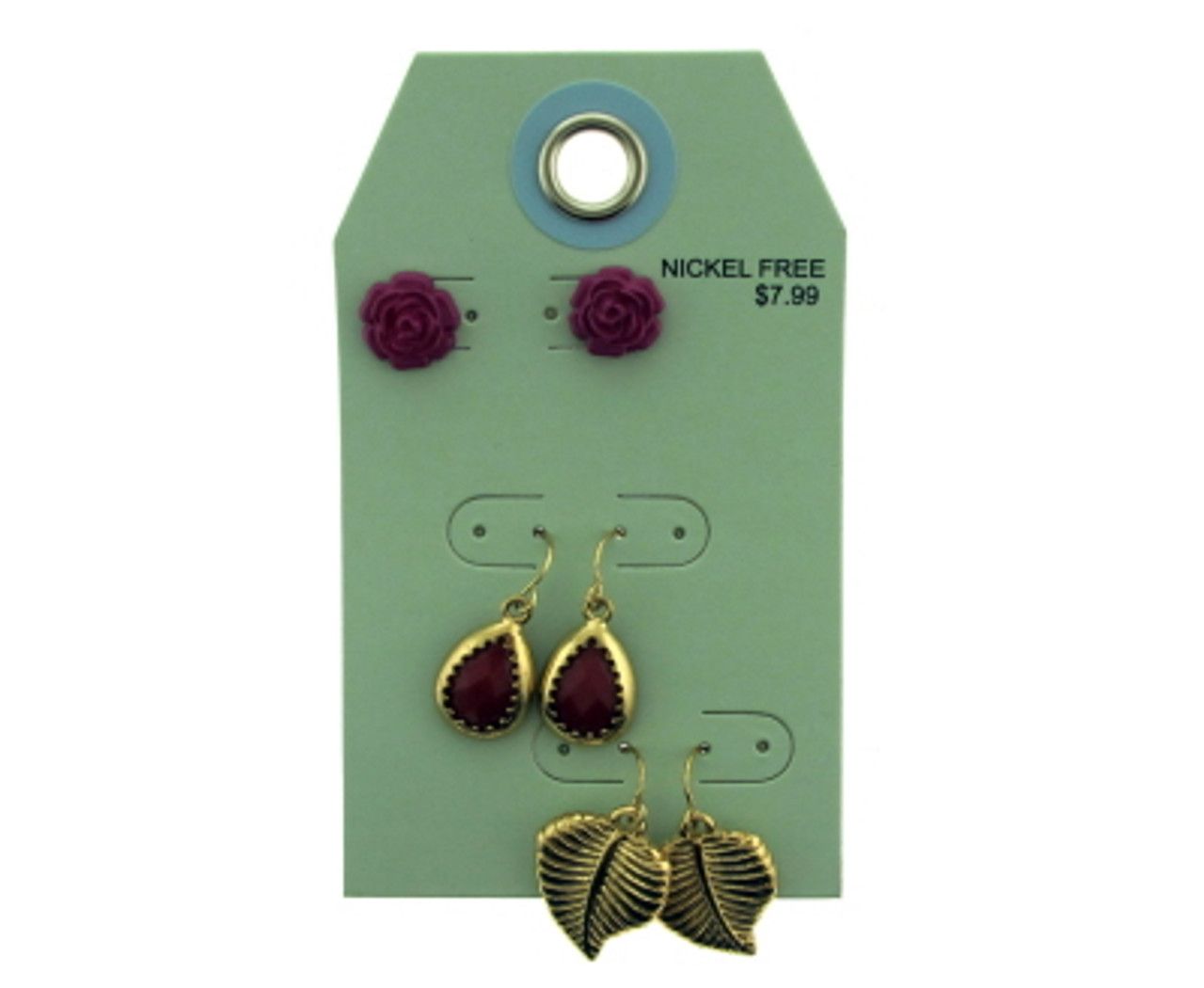 60 Wholesale Multiple Pink And Gold Tone Earrings