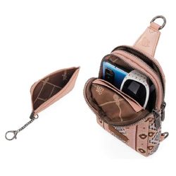 4 Pieces Wrangler Aztec Print Crossbody Sling Bag With Card Holder Set - Pink - Leather Wallets