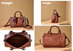 4 Pieces Wrangler Braided Paisley Bandana Boston Bag - Brown - Tote Bags & Slings