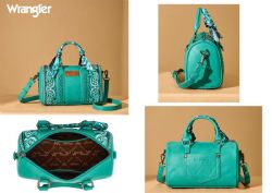 4 Pieces Wrangler Braided Paisley Bandana Boston Bag - Turquoise - Tote Bags & Slings
