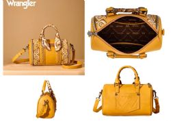4 Pieces Wrangler Braided Paisley Bandana Boston Bag - Yellow - Tote Bags & Slings