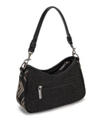4 Pieces Wrangler Aztec Studded Denim Shoulder Bag With Mini Pouch - Black - Handbags