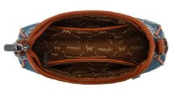 4 Pieces Wrangler Aztec Studded Denim Shoulder Bag with Mini Pouch - Jean - Handbags
