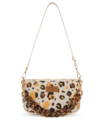 4 Pieces Wrangler Leopard Print Canvas Shoulder Bag with Chain Strap - Beige - Shoulder Bags & Messenger Bags